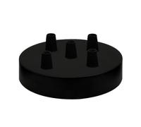 Multi Outlet Ceiling Rose (2-8 point available) Multiple Drop for Swag or Pendant Ceiling Light Fitting Vintage Retro ES E27 Braided Flex Lamp Holder (Black Point 5)
