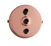 Multi Outlet Ceiling Rose 3 Way Rose Gold