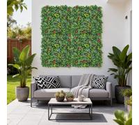 Multi-Pack Artificial Moss Trellis Panel, Garden Privacy Screen with Artificial Greenery Foliage, Peel and Stick Wall Decoration, Bamboo Fence Screening, Outdoor Garden Fence Screening 50 * 50CM A