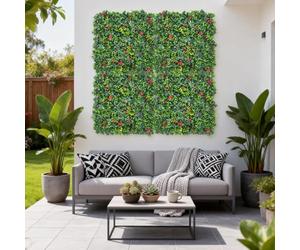 Multi-Pack Artificial Moss Trellis Panel, Garden Privacy Screen with Artificial Greenery Foliage, Peel and Stick Wall Decoration, Bamboo Fence Screening, Outdoor Garden Fence Screening 50 * 50CM A