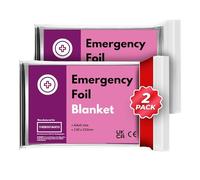 Multi-pack EMERGENCY Space Survival Thermal Foil BLANKET Sports Shock Sensory Mylar Camping (2 Pack)