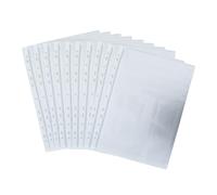 Multi Pack Great Offer Punched Pockets A4 Plastic Wallets - 45 Microns Poly Pockets with 11 Holes - Glass Clear Plastic Sleeves for Ring Binders - Copy Safe Page Protectors (100)