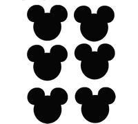 Multi Pack Mickey face Vinyl Mouse Stickers for Water Bottles/Cars/Glass/Wedding (12, Medium)