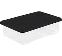 MULTI PACK OF 5 under bed 32 litre storage new (made in uk) CLEAR BASE