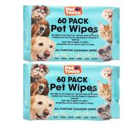 Multi Pack of Pet Grooming Wipes Count Deodorizing & Hypoallergenic Cleaning Wipes for Dogs & Cats All Natural Pet Wipes (120 Wipes)