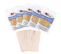 Multi Pack Paparuna Honey Hard Wax Beans, Five 100g bags, Wax Warmer Beads and pack of wooden spatulas - For Hair Removal, Bikini, Body,Legs,Back,Face,Chest,Facial,Eyebrows, Nose,Brazillian