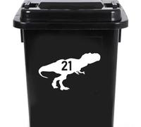Multi Pack T-Rex Dinosaur Waterproof Wheelie Bin Stickers - Vinyl Decal - Stick On House Numbers - Fun Personalised Gifts - Custom