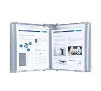 Multi-Page folders, Metal 20 Display Pockets, Letter-Size, Space Saving Desktop Reference Organizer, Color Flip(Gray)