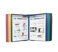 Multi-Page Folders, Metal and PVC 20 Display Pockets, Letter-Size, Flip and Find Reference Desktop Document Holder,D