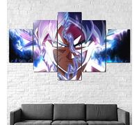 Multi Panel Wall Art 5 Piece Print On Canvas Pictures Goku Ultra Instinct Dragonball Art Print Images Modern Home Decoration 150×80Cm Wallpaper (Completely Framed)