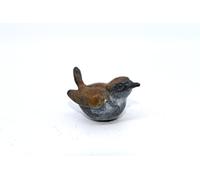 Multi -patina Hot Cast Solid Bronze Wren