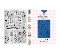 Multi-Patterned Nails Stamp Tool with Geometric Lattice & Floral Designs Steel Stamping Plate for Manicures Art Stamping Plate Floral