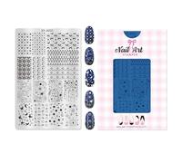 Multi-Patterned Nails Stamp Tool with Geometric Lattice & Floral Designs Steel Stamping Plate for Manicures Art Stamping Plate Floral