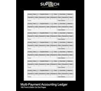 Multi-Payment Accounting Ledger: 200 (100 Front and Back) 8.5" x 11" White Pages with Black Lines (Suplitech Office & School Essentials)