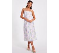 Multi Petite Floral Embroidered Midi Dress Quiz Multi 14