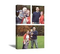 Multi Photo Collage 3 Photos Personalised Canvas Prints Custom Family Pictures for Walls Home Decor Memories Keepsake Festival Gifts (12x18in(30x45cm) Frame)