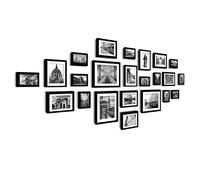 Multi Picture Photo Frames Wall Set 23PCS 176cm x 80cm Art Deco Home Gift (Black)