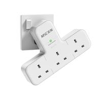 Multi Plug Adapter, Mscien 3 Way UK Plug Extension Socket with 315 Degree Rotation, Wall Power Strip Surge Protector Extender without Cable Plug Adaptor For Home, Office, Dorm