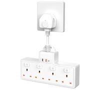 Multi Plug Adaptor, 4 Way Plug Adapter Extension Socket with PD20W USB C Slot, UK Wall Adaptor with 3 USB, Multi Outlets Extender for Home, Office, Kitchen