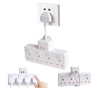 Multi Plug Adaptor with 20W PD USB C, 4 Way UK Plug Extension Socket with Individual Switched Short Extension Lead Wall Adapter with 3 USB for Living Room, Bedroom, Office, Home, Kitchen, School