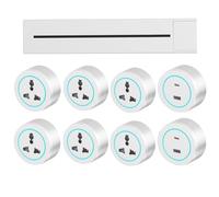 Multi Plug Power Outlet with Three-Hole and USB Type C Adapters, 8000W Sliding Socket for Office, Kitchen, Living Room,