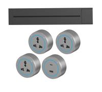 Multi Plug Power Outlet with Three-Hole and USB Type C Adapters, 8000W Sliding Socket for Office, Kitchen, Living Room,