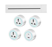 Multi Plug Power Outlet with Three-Hole and USB Type C Adapters, 8000W Sliding Socket for Office, Kitchen, Living Room,