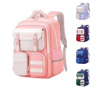 Multi Pocket Boys School Backpack Large Capacity Durable Student Rucksack Secondary Grade Shoulder Bag Casual Teenagers Daypack Learning Satchel with Side Mesh Pocket for Daily Campus Use