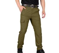 Multi Pocket Cargo Combat Men's Work Trousers - Mens Work Pants Outdoor Waterproof Hiking Pants - Lightweight Classic Cargo Workwear Trousers,Army Green,XL,u2319k