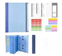 Multi-Pocket Envelopes Document Organizer Folio Thickened Important File Binder with Label Stickers for Missing Prevention Fits Various Documents Home School Office