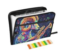 Multi Pocket Folder 13 Pockets A4 Letter Size with Zipper Closure for Folder with Closure Sheep Music Play organizador
