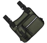 Multi Pocket Functional Vest Backpack Strong Nylon Wear Resistant Chest Pack Casual Daypacks for Hiking Travel Adjustable Shoulder Strap Chest Bag