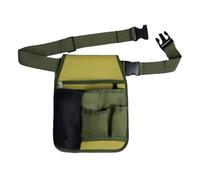 Multi-Pocket Gardening Tool Belt Oxford Waist Pouch, Green | 29 x 23 cm, Net Bag Design, Adjustable Fit, Zipper Pocket, Yard Work Storage