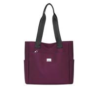 Multi-Pocket Nylon Shoulder Bag, Water Repellent Tote Purse with Zipper, Women's Large Capacity Handbag for Everyday Use