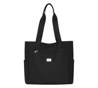 Multi-Pocket Nylon Shoulder Bag, Water Repellent Tote Purse with Zipper, Women's Large Capacity Handbag for Everyday Use