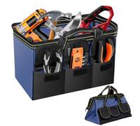 Multi Pocket Tool Bag 12 Inch Oxford Cloth Tool Storage Organizer 31×17×20cm Heavy Duty Electrician Storage Bag with Reinforced Carrying Strap for Tradesman, Electrician, Repairman & Home DIY