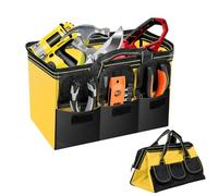 Multi Pocket Tool Bag 14 Inch Oxford Cloth Tool Storage Organizer 36×20×25cm Heavy Duty Electrician Storage Bag with Reinforced Carrying Strap for Tradesman, Electrician, Repairman & Home DIY