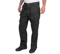 Lee Cooper LCPNT206 Workwear Mens Multi Pocket Easy Care Heavy Duty Knee Pad Pockets Safety Work Cargo Trousers Pants, Black, 32W/31L