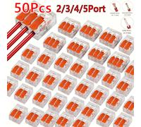 Multi Port Orange Universal Quick PlugIn Terminals Connectors Wire Connector Terminals Two Hundred Fifty Volt Thirty Two Amp PCT 412