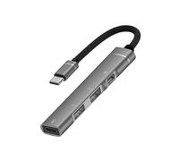 Multi-Port Type C Adapter Aluminum Alloy USB OTG Fast Charger High Speed Data Sync for Travel Charging Hub