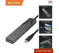 SABRENT USB C Hub Multi Port Power Docking Station with 4K HDMI Out, 3 Port USB Type-A + USB Type-C Extension Hub for PC, Laptop, iMac, MacBook (HB-SHPU)