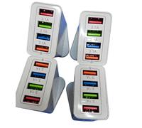 Multi-Port USB Wall Charger, 4-Pack, Fast Quick Charge Hub, UK Mains Plug Adapter