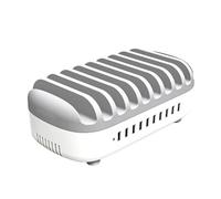 Multi Ports USB Charging Station Dock PD120W 5V 2.4A USB Fast Charger For Office Bar Tablet Fast Safe(White)