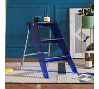 Multi-Position Folding Aluminum Ladder & Stool Combo - 3-Step Lightweight, Durable Acrylic Design for Home, Library, Office, and Easy Storage Solutions