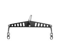 Multi-Position Lat Pulldown Attachment, Steel, 38 cm, Black, Cable Machine Connector Plate for Power Rack, Adjustable Seated Row Handle for Home Gym (Includes 3 Gourd & 2 Eight-Shaped Buckles)
