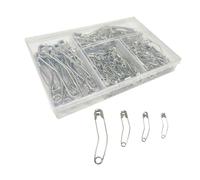 Multi Purpose 160 Pcs Curved Safety Pins Stainless Steel Quilted Training Pins Plastic Storage Box for Arts and Crafts Tools