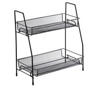 Multi Purpose 2 Tier Kitchen Storage Rack, Effortlessly Organize Your Space with a Stylish Design (L Black)