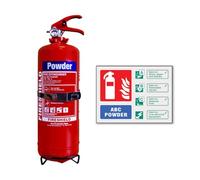 Multi Purpose 2kg Powder Fire Extinguisher with Self Adhesive Powder Extinguisher Sign - FireShield