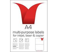 Multi-Purpose A4 White Self-Adhesive Labels - Butt Cut 210 x 148.5mm - 2 Labels per Sheet - 100 Sheets per box/200 Labels per Pack