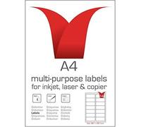 Multi-Purpose A4 White Self-Adhesive Labels - Die Cut 99.1 x 38.1mm - 14 Labels per Sheet - 100 Sheets per box/1400 Labels per Pack